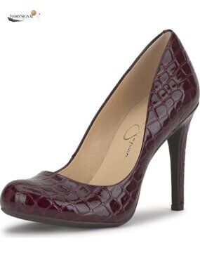 Jessica Simpson Calie Faux Leather Stiletto Pump Heel Wide Width